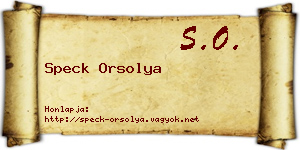 Speck Orsolya névjegykártya